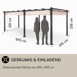 Pantheon 3x6 Pergola Vordach 3x6m Aluminium Sonnendach Polyester Beige 3 Pantheon 3x6 Pergola Vordach 3x6m Aluminium Sonnendach Polyester Beige -Deutschland Klarstein Verkaufs-Shop 10031884 DE 0004 usp