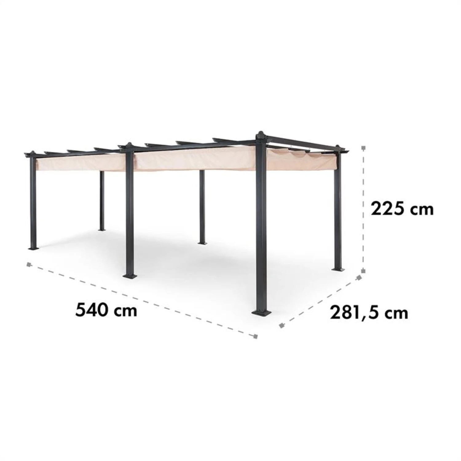 Pantheon 3x6 Pergola Vordach 3x6m Aluminium Sonnendach Polyester beige Pantheon 3x6 Pergola Vordach 3x6m Aluminium Sonnendach Polyester Beige -Deutschland Klarstein Verkaufs-Shop