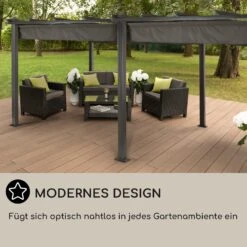 Pantheon 3x6 Pergola Vordach 3x6m Aluminium Sonnendach Polyester Grau -Deutschland Klarstein Verkaufs-Shop 10031885 DE 0006 usp