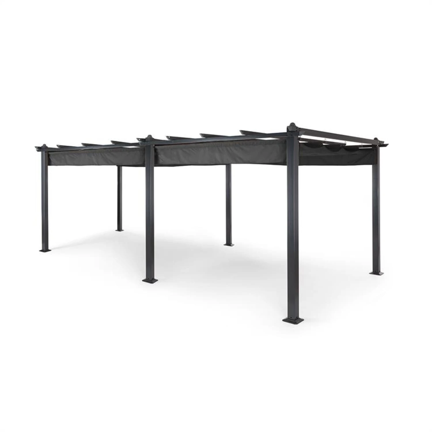 Pantheon 3x6 Pergola Vordach 3x6m Aluminium Sonnendach Polyester Grau -Deutschland Klarstein Verkaufs-Shop
