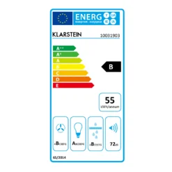 Zelda 90 Dunstabzugshaube 210W 3 Stufen 650m³/h LED EEK: B -Deutschland Klarstein Verkaufs-Shop 10031903 energy label