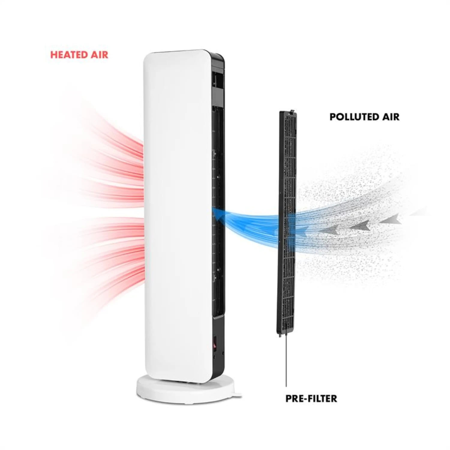 Hightower Heat Keramik-Säulenheizlüfter 2200W Thermostat 49°C Weiß -Deutschland Klarstein Verkaufs-Shop 10032003 yy 0004 logo Klarstein Hightower Heat Heizstrahler 2200 W weiss