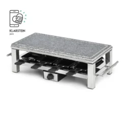 Schmelzlette Raclette 1500W Naturstein-Platte Edelstahlgehäuse -Deutschland Klarstein Verkaufs-Shop 10032028 yy 0007 logo Klarstein Schmelzlette Raclette 1500W Edelstahl