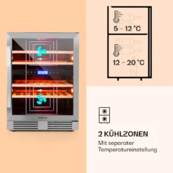 Vinovilla 43 Built-In Duo Weinkühlschrank 2 Zonen 129l 43 Fl Glastür -Deutschland Klarstein Verkaufs-Shop 10032031 de 0004 logo
