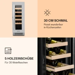 Vinovilla Smart Weinkühlschrank 50l / 20 Flaschen Glastür Edelstahl -Deutschland Klarstein Verkaufs-Shop 10032037 de 0004 logo