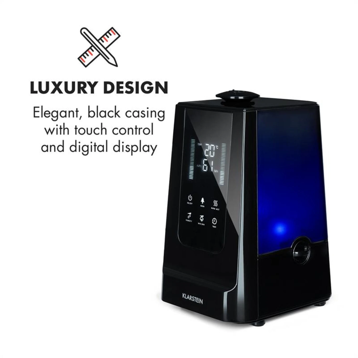 VapoAir Luftbefeuchter Ionisator 350ml/h 5,5l Tank Aroma Fernbedienung VapoAir Luftbefeuchter Ionisator 350ml/h 5,5l Tank Aroma Fernbedienung -Deutschland Klarstein Verkaufs-Shop 10032103 yy 0006 logo Klarstein VapoAir Luftbefeuchter Ionisator reedit