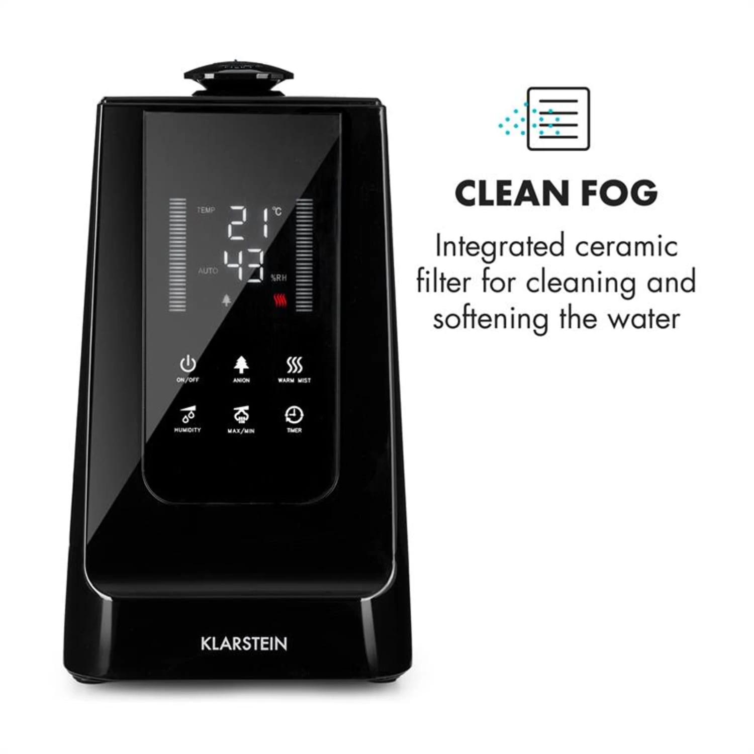 VapoAir Luftbefeuchter Ionisator 350ml/h 5,5l Tank Aroma Fernbedienung VapoAir Luftbefeuchter Ionisator 350ml/h 5,5l Tank Aroma Fernbedienung -Deutschland Klarstein Verkaufs-Shop 10032103 yy 0009 logo Klarstein VapoAir Luftbefeuchter Ionisator reedit