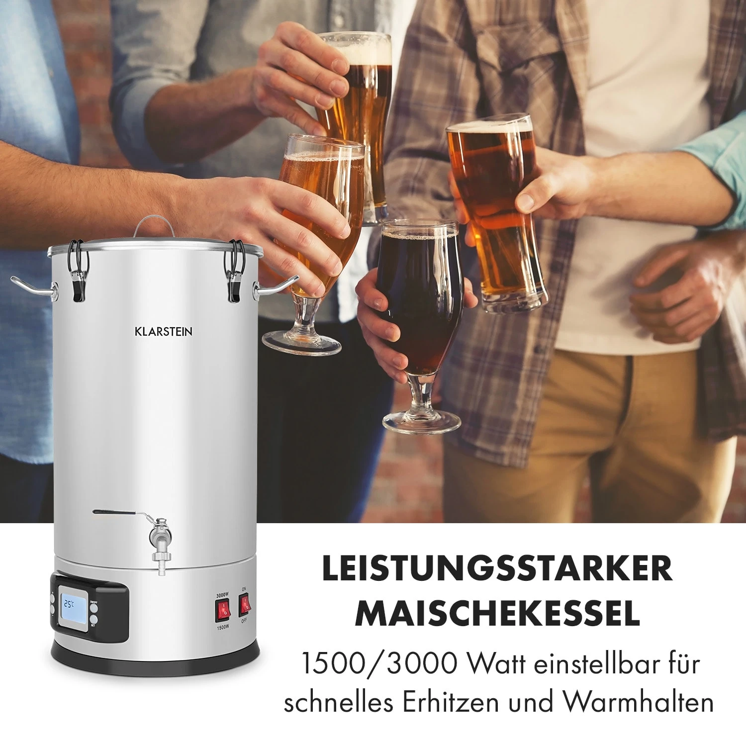 Maischfest Maischekessel 5 Teile 1500/3000W 25l LCD Touch Maischfest Maischekessel 5 Teile 1500/3000W 25l LCD Touch -Deutschland Klarstein Verkaufs-Shop 10032121 de 0002 logo