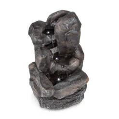 Felsquell Solar-Kaskadenbrunnen Akkubetrieb 2 KW Solarpanel 3 LEDs -Deutschland Klarstein Verkaufs-Shop 10032286 yy 0004 detail Blumfeldt Felsquell Solar Kaskadenbrunnen