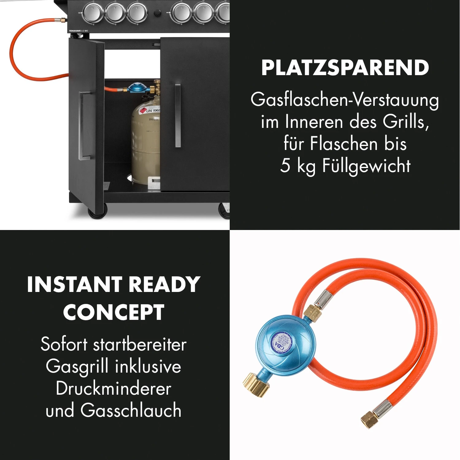 Tomahawk 4.2 SBG Gasgrill 6 Brenner 20,7 kW 64x42cm Grill Edelstahl Tomahawk 4.2 SBG Gasgrill 6 Brenner 20,7 KW 64x42cm Grill Edelstahl -Deutschland Klarstein Verkaufs-Shop 10032308 de 0009 logo