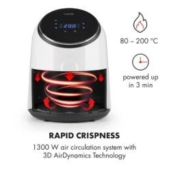 AirVital Heißluftfritteuse 1300W 2,5l CeraPlus-Antihaft Touch Weiß -Deutschland Klarstein Verkaufs-Shop 10032331 yy 0004 logo Klarstein AirVital Heissluftfritteuse 1300W weiss reedit