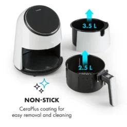 AirVital Heißluftfritteuse 1300W 2,5l CeraPlus-Antihaft Touch Weiß -Deutschland Klarstein Verkaufs-Shop 10032331 yy 0006 logo Klarstein AirVital Heissluftfritteuse 1300W weiss