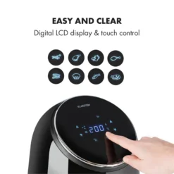 AirVital Heißluftfritteuse 1300W 2,5l CeraPlus-Antihaft Touch Schwarz -Deutschland Klarstein Verkaufs-Shop 10032332 yy 0005 logo Klarstein AirVital Heissluftfritteuse 1300W schwarz