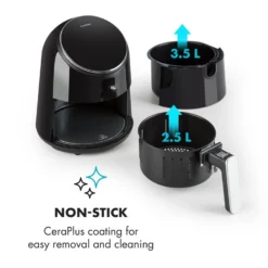 AirVital Heißluftfritteuse 1300W 2,5l CeraPlus-Antihaft Touch Schwarz -Deutschland Klarstein Verkaufs-Shop 10032332 yy 0006 logo Klarstein AirVital Heissluftfritteuse 1300W schwarz