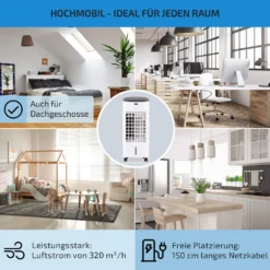 Coolster 4-in-1-Luftkühler 320 M³/h 60 W 4 Ltr Fernbedienung Mobil 4 Coolster 4-in-1-Luftkühler 320 M³/h 60 W 4 Ltr Fernbedienung Mobil -Deutschland Klarstein Verkaufs-Shop 10032347 de 0005 usp
