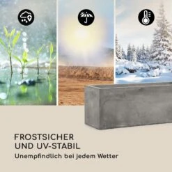 Solidflor Pflanztopf 75 X 20 X 20 Cm Fiberglas In-/Outdoor Hellgrau -Deutschland Klarstein Verkaufs-Shop 10032501 de 0004 logo