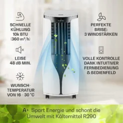 New Breeze ECO Mobile Klimaanlage 10.000 BTU / 2,9 KW EEK A+ -Deutschland Klarstein Verkaufs-Shop 10032511 de 0003 usp