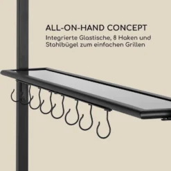 Steakhouse Grilldach 220x215x140cm PE 180 G/m² Flammhemmend Stahl Grau -Deutschland Klarstein Verkaufs-Shop 10032523 de 0004 logo