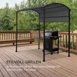 Steakhouse Grilldach 220x215x140cm PE 180 G/m² Flammhemmend Stahl Grau -Deutschland Klarstein Verkaufs-Shop 10032523 de 0005 logo