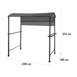 Steakhouse Grilldach 220x215x140cm PE 180 G/m² Flammhemmend Stahl Grau -Deutschland Klarstein Verkaufs-Shop 10032523 yy 0011 logo