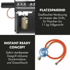 Highgrade 4 IB Gasgrill 6 Brenner 19,8 KW 71x46cm Grill Edelstahl -Deutschland Klarstein Verkaufs-Shop 10032580 de 0008 logo