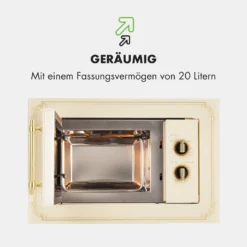 Victoria 20 Einbau-Mikrowelle, 20 L, 800 W, Grill: 1000 W, Elfenbein -Deutschland Klarstein Verkaufs-Shop 10032592 de 0007 logo
