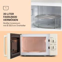 Caroline Mikrowellen-Grill 20 Ltr 700 W / 1000 W Ø 25,5cm Retro -Deutschland Klarstein Verkaufs-Shop 10032641 de 0003 logo