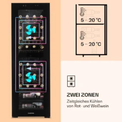 Shiraz 39 Duo Weinkühlschrank 2 Zonen 105l 39 Flaschen -Deutschland Klarstein Verkaufs-Shop 10032661 de 0004 logo