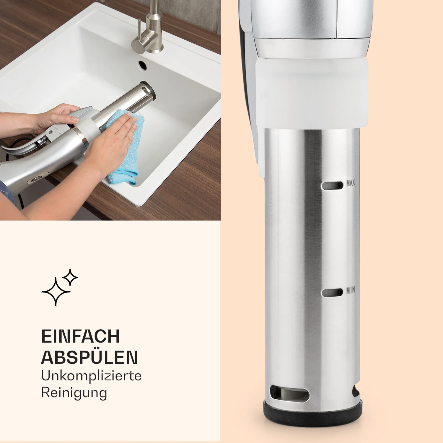 Quickstick Sous Vide Garer Thermostat: 50-95 °C für 20 L Edelstahl Quickstick Sous Vide Garer Thermostat: 50-95 °C Für 20 L Edelstahl -Deutschland Klarstein Verkaufs-Shop 10032670 de 0006 logo