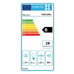 Zugspitze 60 Dunstabzugshaube Wandhaube 65W 310m³/h LED -Deutschland Klarstein Verkaufs-Shop 10032681 energy label