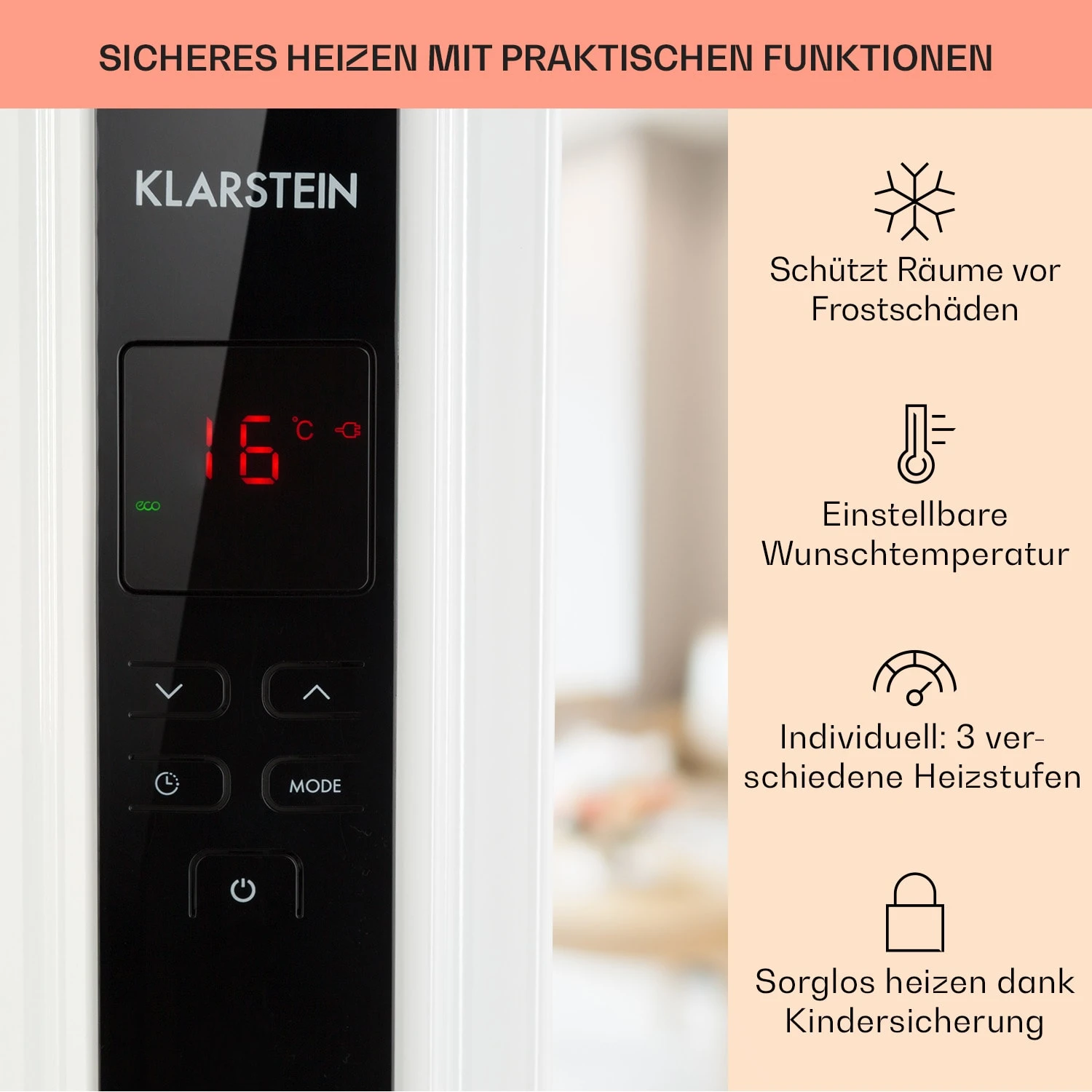 Thermaxx 2500 Ölradiator 2500W 5-35° C 24h-Timer weiß/schwarz Thermaxx 2500 Ölradiator 2500W 5-35° C 24h-Timer Weiß/schwarz -Deutschland Klarstein Verkaufs-Shop 10032775 de 0004 usp