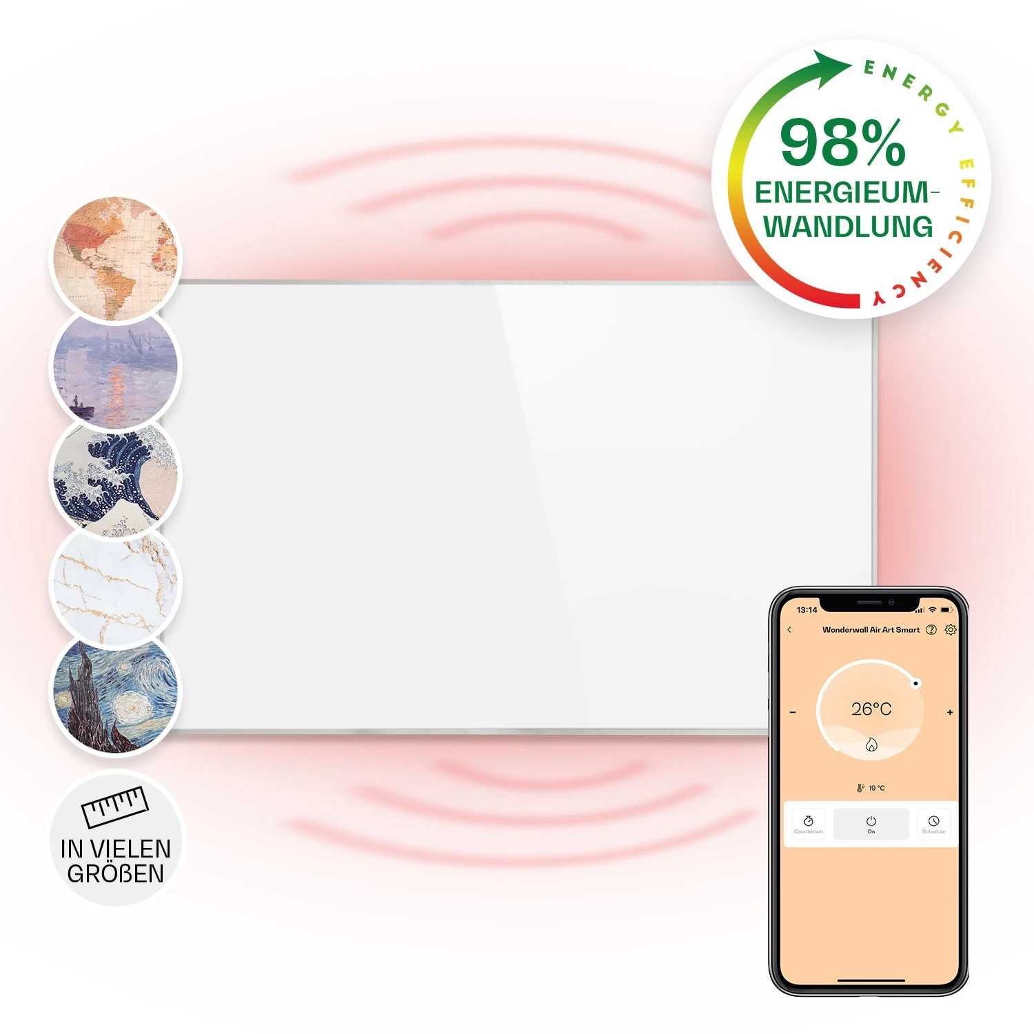 Wonderwall Smart Infrarotheizung 60x100cm App 600W Wochentimer IP24 Wonderwall Smart Infrarotheizung 60x100cm App 600W Wochentimer IP24 -Deutschland Klarstein Verkaufs-Shop 10032782 de 0001 main