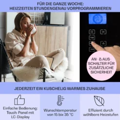 Norderney Konvektions-Heizgerät Thermostat Timer 1000W 20m² -Deutschland Klarstein Verkaufs-Shop 10032787 de 0003 usp