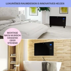 Norderney Konvektions-Heizgerät Thermostat Timer 2000W 30m² Schwarz -Deutschland Klarstein Verkaufs-Shop 10032789 de 0007 usp