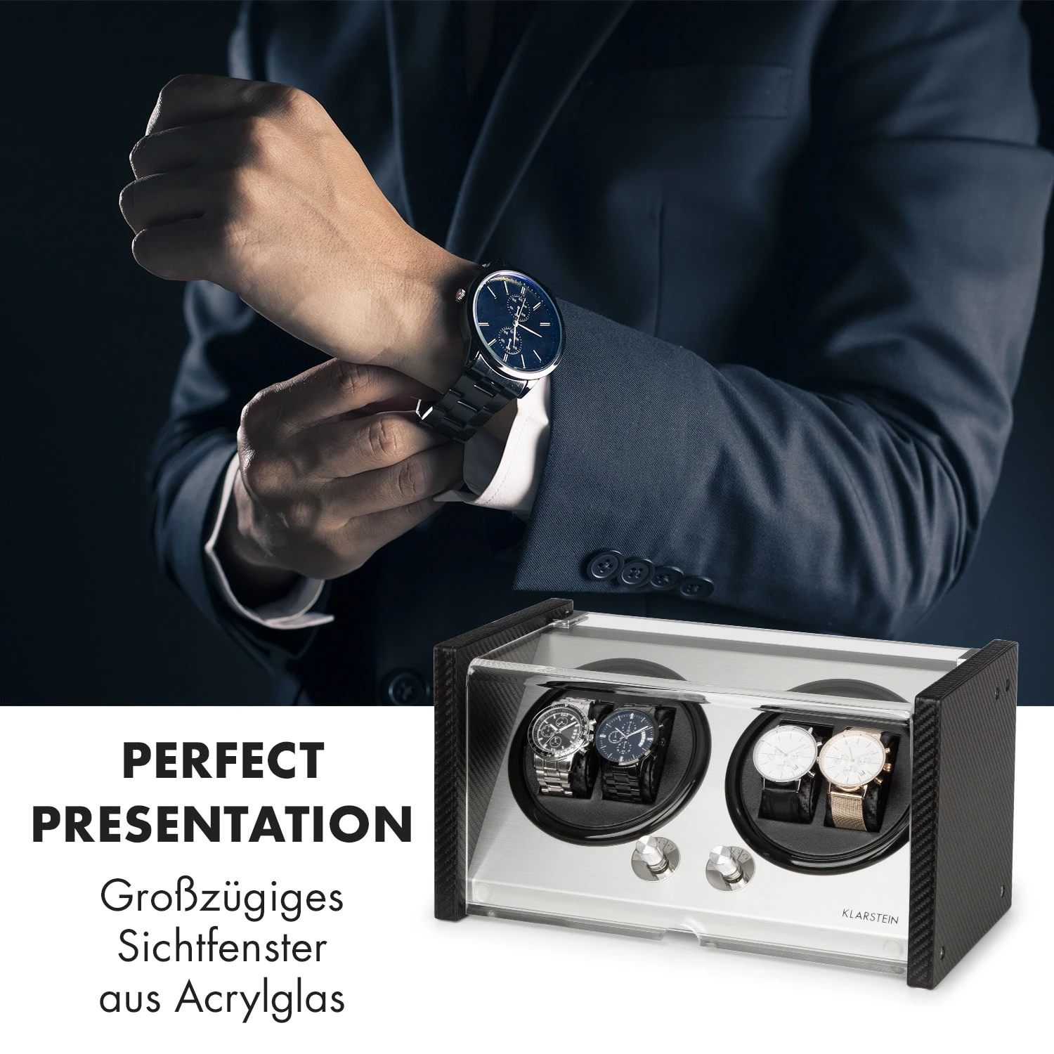 Tokyo 4 Uhrenbeweger, 4 Uhren, 3 Geschwindigkeiten, 4 Modi, schwarz Tokyo 4 Uhrenbeweger, 4 Uhren, 3 Geschwindigkeiten, 4 Modi, Schwarz -Deutschland Klarstein Verkaufs-Shop 10032800 de 0002 logo