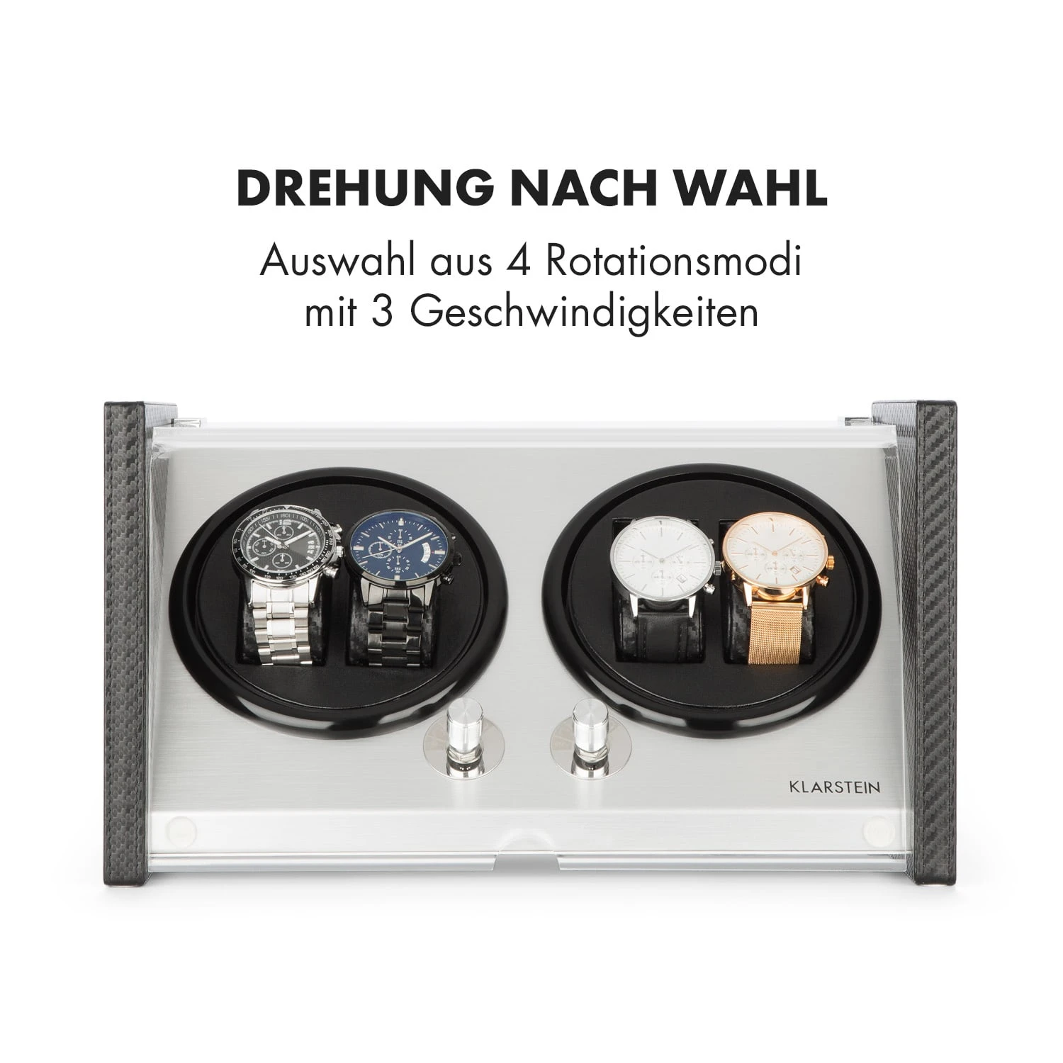 Tokyo 4 Uhrenbeweger, 4 Uhren, 3 Geschwindigkeiten, 4 Modi, schwarz Tokyo 4 Uhrenbeweger, 4 Uhren, 3 Geschwindigkeiten, 4 Modi, Schwarz -Deutschland Klarstein Verkaufs-Shop 10032800 de 0004 logo