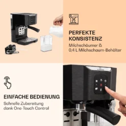 BellaVita Kaffeemaschine 3-in-1 1450 W 20 Bar Milchschäumer -Deutschland Klarstein Verkaufs-Shop 10032807 de 0003 logo