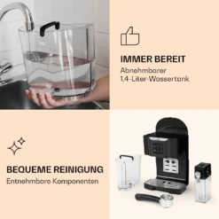 BellaVita Kaffeemaschine 3-in-1 1450 W 20 Bar Milchschäumer -Deutschland Klarstein Verkaufs-Shop 10032807 de 0004 logo