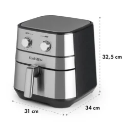 AeroVital Heißluftfritteuse 1700W 5,4 Liter Timer Edelstahl Silber -Deutschland Klarstein Verkaufs-Shop 10032848 yy 0010 logo Klarstein AeroVital Heissluftfritteuse silber reedit