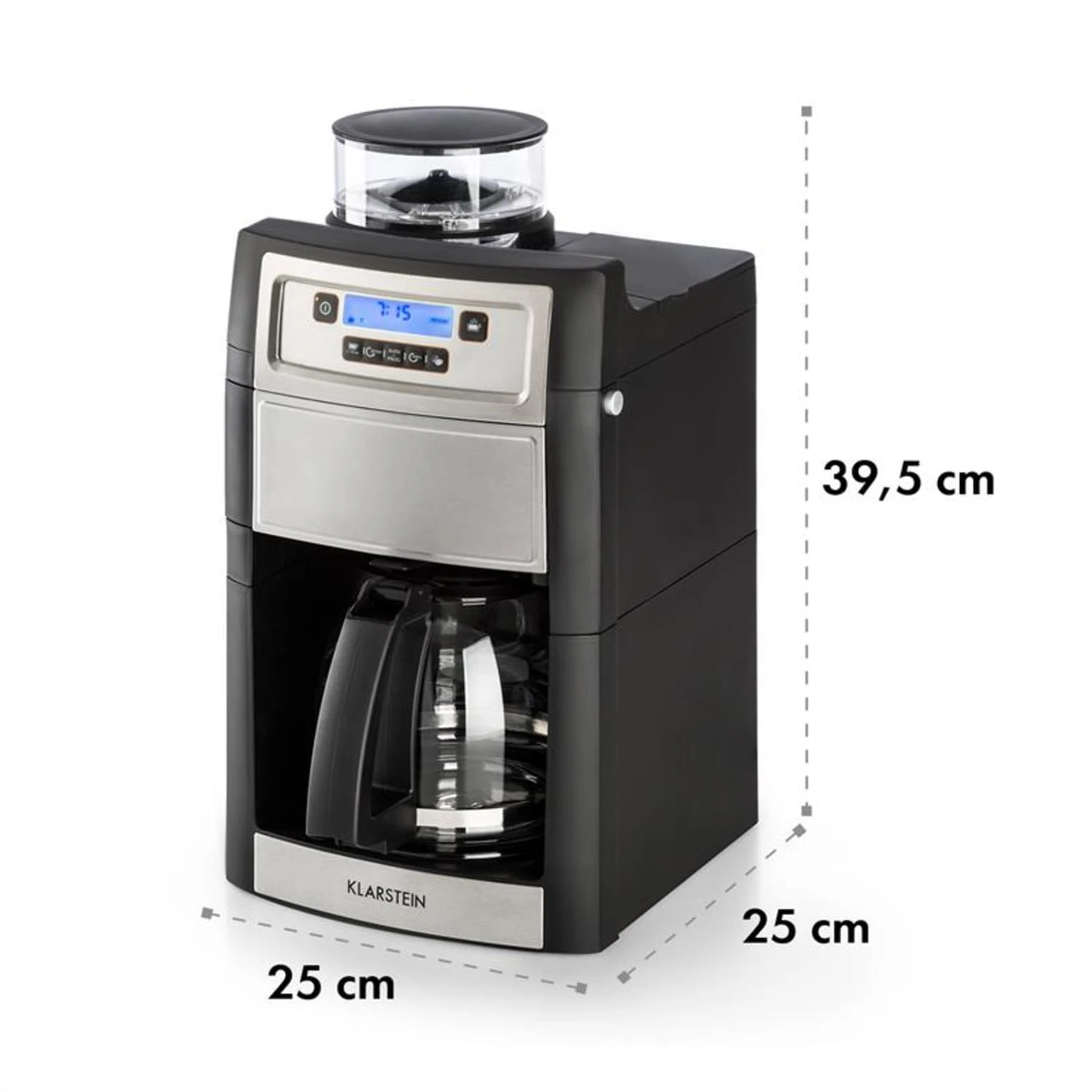 Aromatica II Duo Kaffeemaschine, integriertes Mahlwerk, 1,25 l silber Aromatica II Duo Kaffeemaschine, Integriertes Mahlwerk, 1,25 L Silber -Deutschland Klarstein Verkaufs-Shop 10032865 yy 0011 logo Klarstein Aromatica II Duo Kaffeemaschine schwarz
