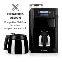 Aromatica II Set Kaffeemaschine, Mahlwerk, 1,25 L, Schwarz -Deutschland Klarstein Verkaufs-Shop 10032874 de 0003 logo