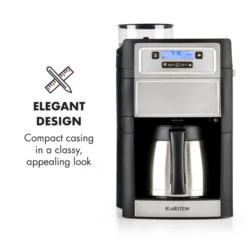 Aromatica II Thermo Kaffeemaschine, Mahlwerk, 1,25 L, Silber -Deutschland Klarstein Verkaufs-Shop 10032875 yy 0003 logo Klarstein Aromatica II Thermo Kaffeemaschine silber