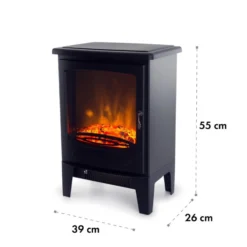 Meran Elektrischer Kamin 950/1850W 2-stufige Heizung Gusseisen-Stil -Deutschland Klarstein Verkaufs-Shop 10032893 yy 0007 logo Klarstein Meran Elektrischer Kamin schwarz
