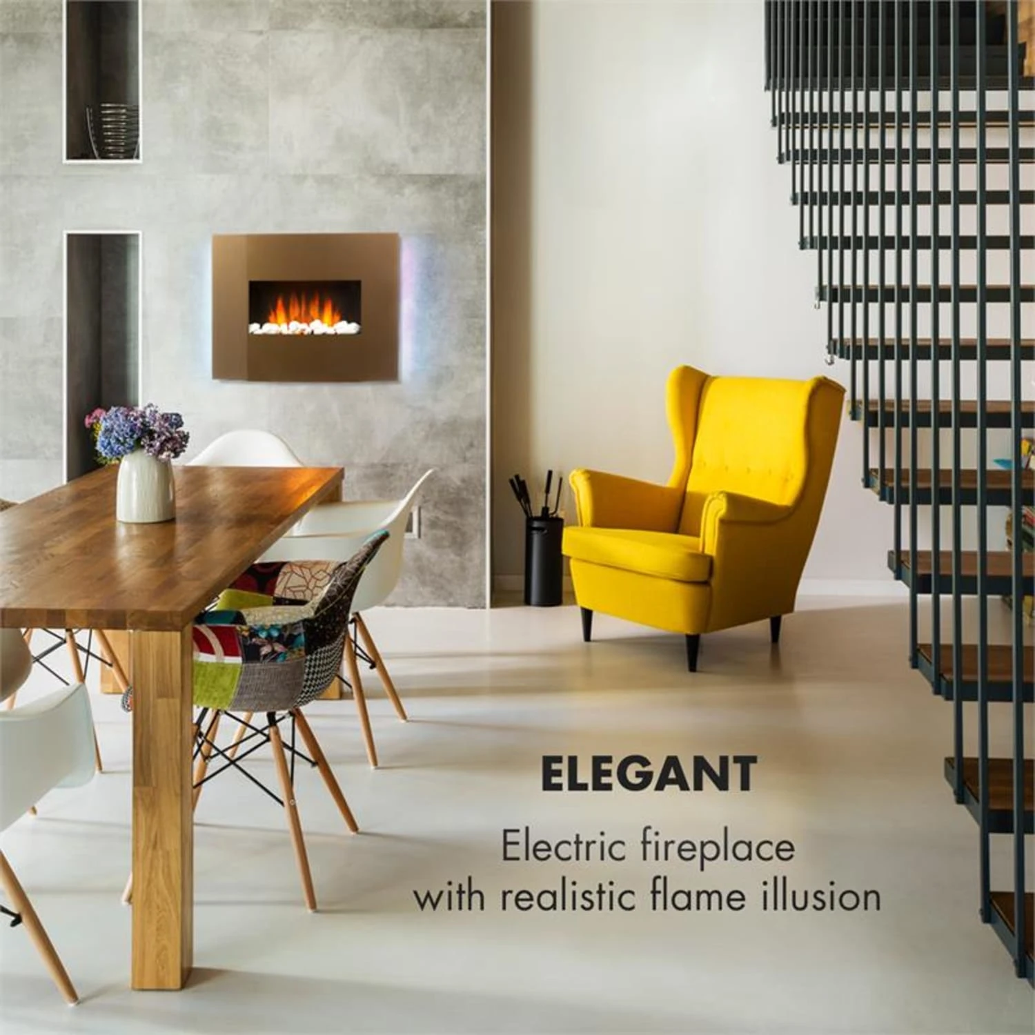 Curved Copper L&F Elektrischer Kamin 1000/2000W Glas Fernbedienung -Deutschland Klarstein Verkaufs-Shop 10032999 yy 0002 logo Klarstein Curved Copper L and F Curved Glass Panel