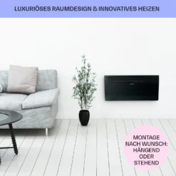 Hot Spot Slimcurve Heizgerät 80x40cm 40m² 2000W 5-40°C LED IP24 -Deutschland Klarstein Verkaufs-Shop 10033017 de 0007 usp