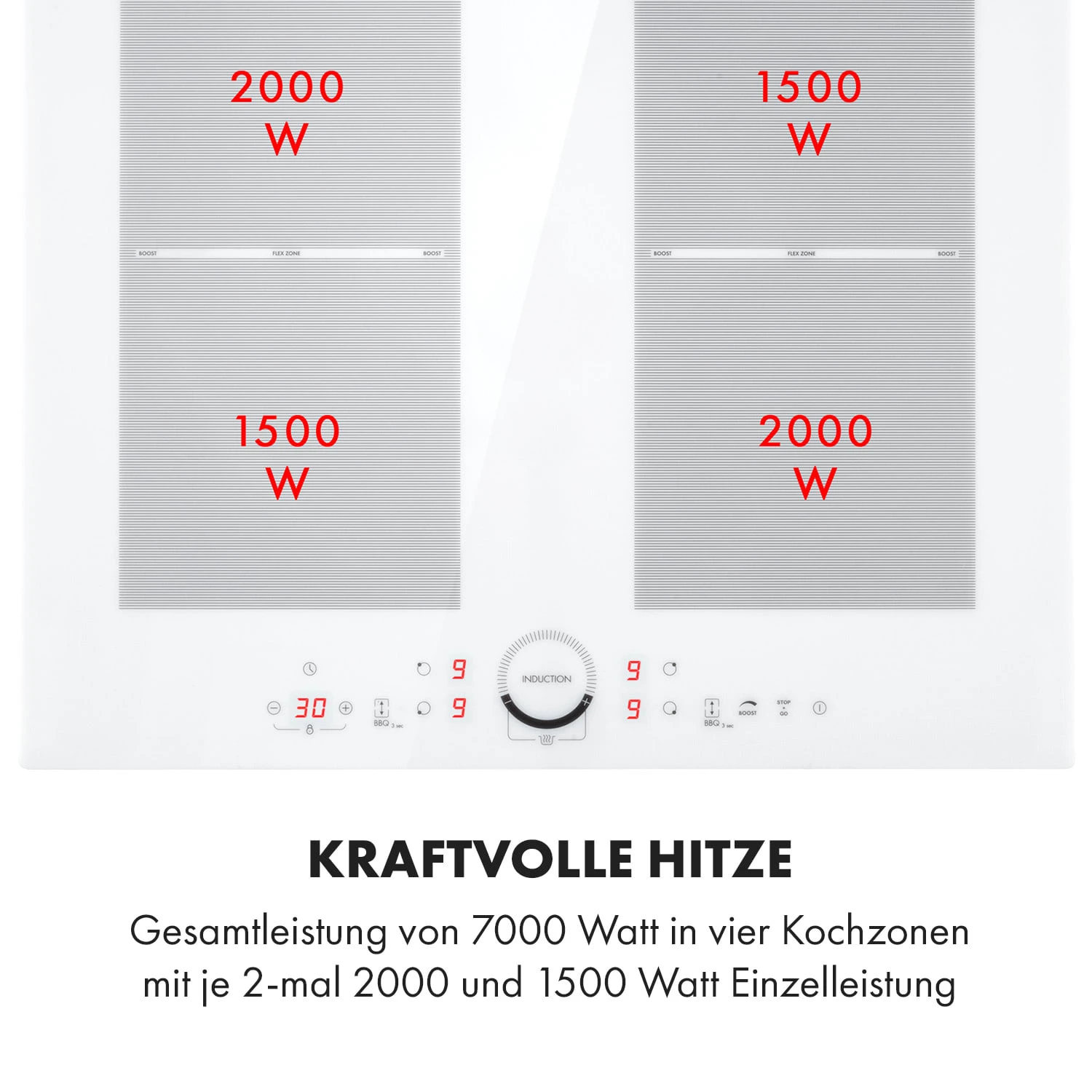 Delicatessa 60 Induktionskochfeld 4 Zonen 7000W Timer weiß Delicatessa 60 Induktionskochfeld 4 Zonen 7000W Timer Weiß -Deutschland Klarstein Verkaufs-Shop 10033027 de 0004 logo