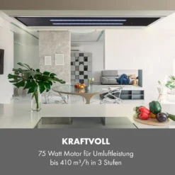 High Line Deckenhaube 77 Cm 410 M3/h 75W 3 Stufen Fernbedienung