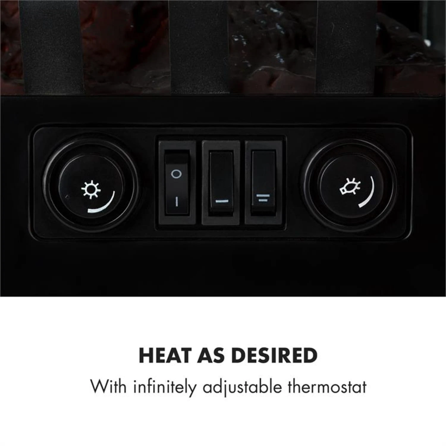 Graz Elektrischer Kamin 1000/2000W Thermostat PanoramaView Graz Elektrischer Kamin 1000/2000W Thermostat PanoramaView -Deutschland Klarstein Verkaufs-Shop 10033094 yy 0004 logo Electric Fireplace Black YH20