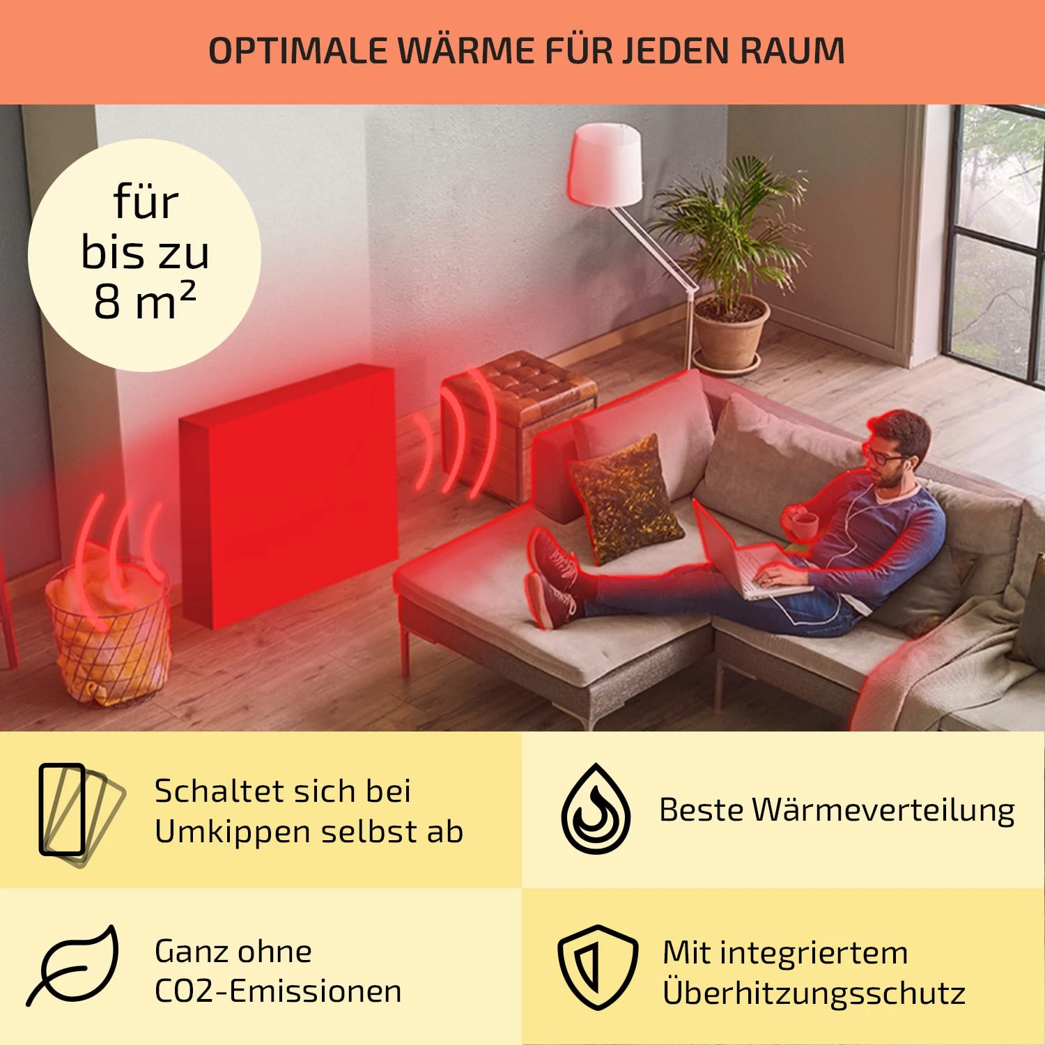 Wallander Ölradiator 600W LED-Display Wochentimer weiß Wallander Ölradiator 600W LED-Display Wochentimer Weiß -Deutschland Klarstein Verkaufs-Shop 10033098 de 0005 usp
