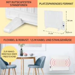 Wallander Ölradiator 600W LED-Display Wochentimer Weiß 5 Wallander Ölradiator 600W LED-Display Wochentimer Weiß -Deutschland Klarstein Verkaufs-Shop 10033098 de 0006 usp